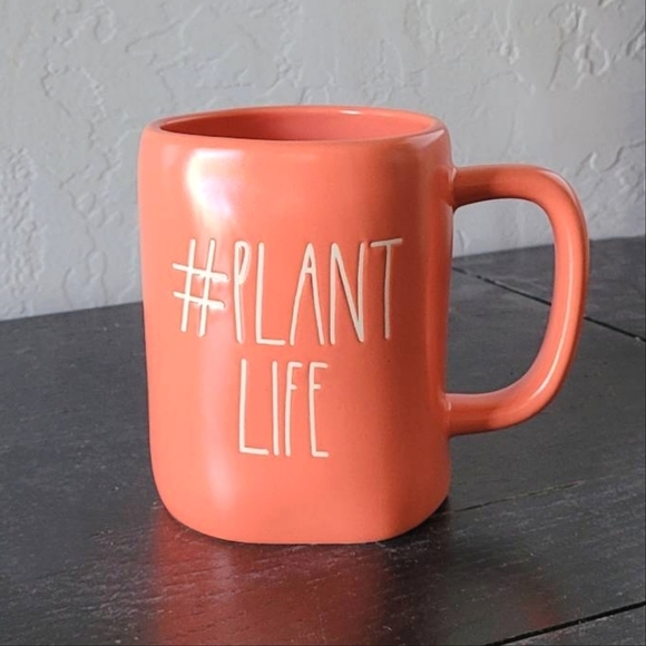Rae Dunn # Plant Life NEW coffee cup coral mug